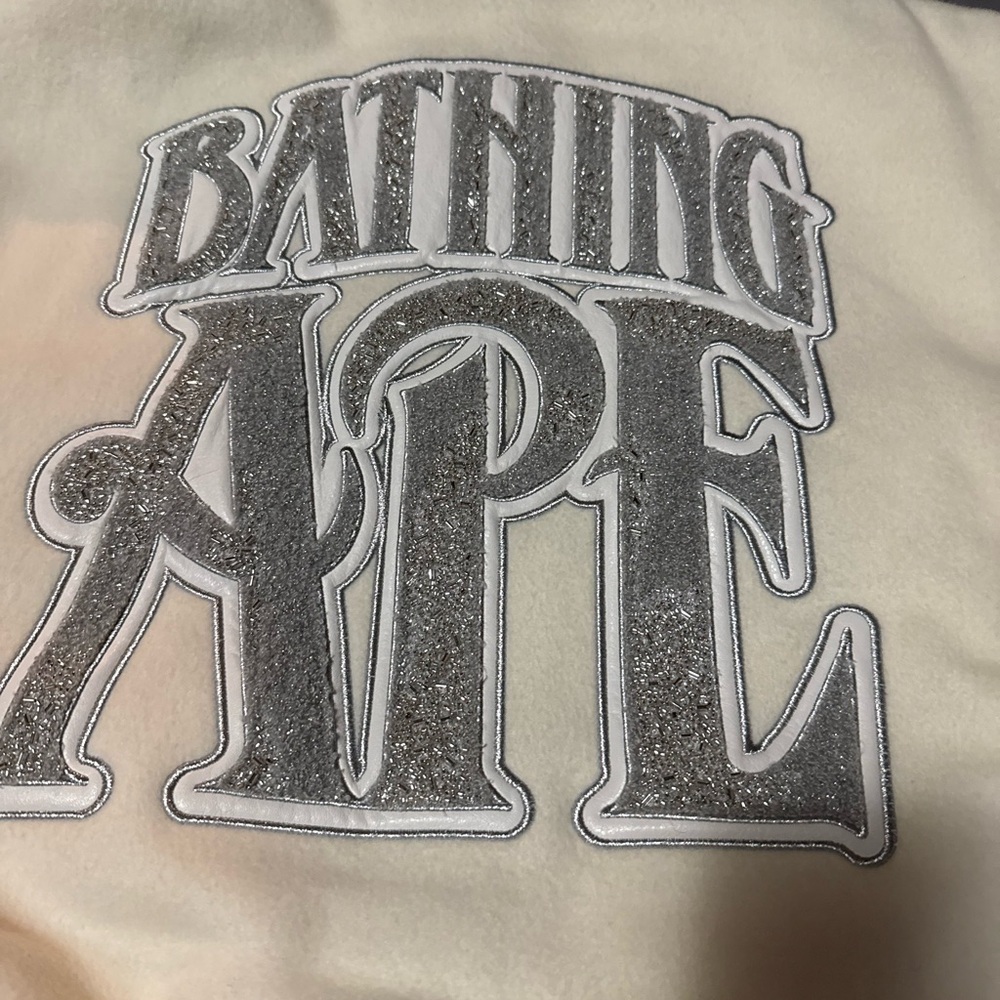 Bathing Ape Line Camo Multi Logo Wool Varsity Jacket -Mens XL -Ivory Color - Picture 6 of 8